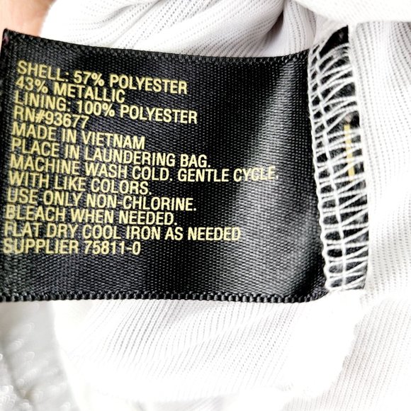 WORTHINGTON Silver Sparkle Halter Top LARGE Tie Neck Holiday Glitter Sleeveless - Picture 9 of 10